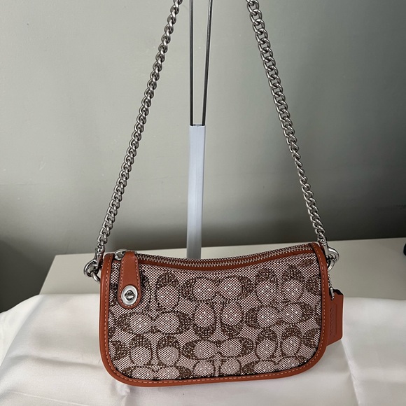 Coach Brown and Silver Shoulder Bag - Picture 3 of 14